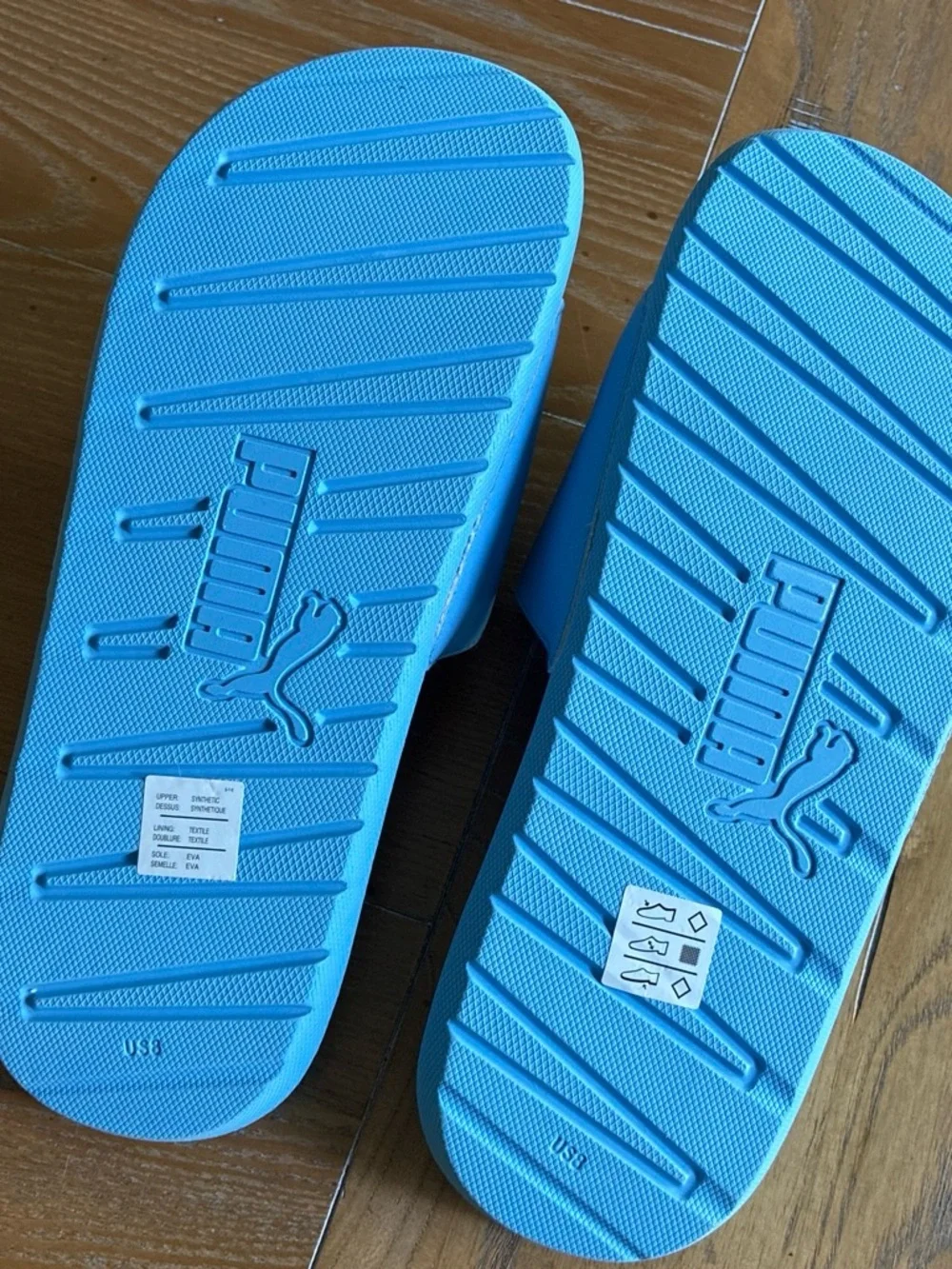 Puma Bright Blue Logo Slide Sandals